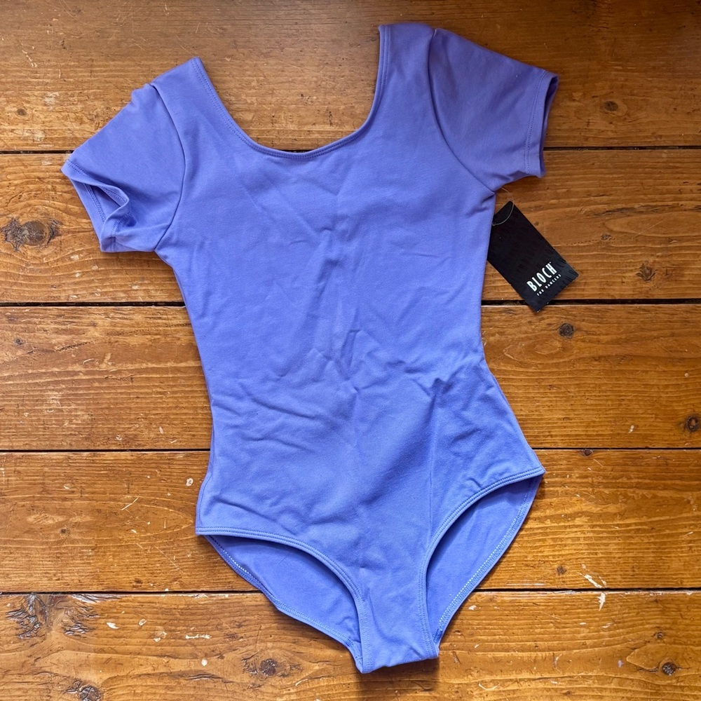 NWT Bloch Girls Short Sleeve Round Neck Leotard